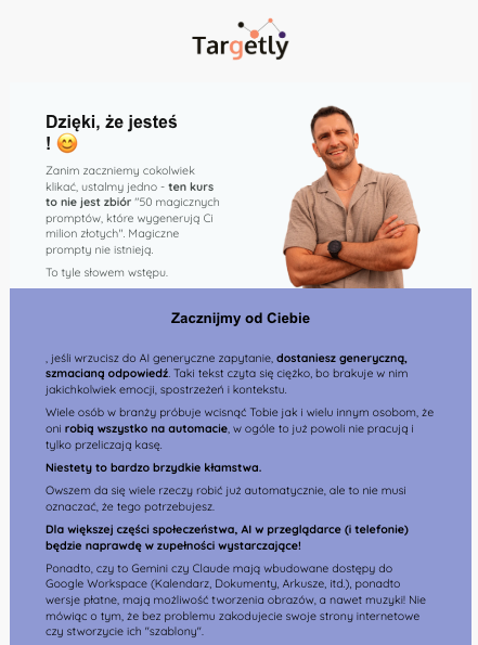 Pierwszy mail kursu jak zbudować asystenta AI