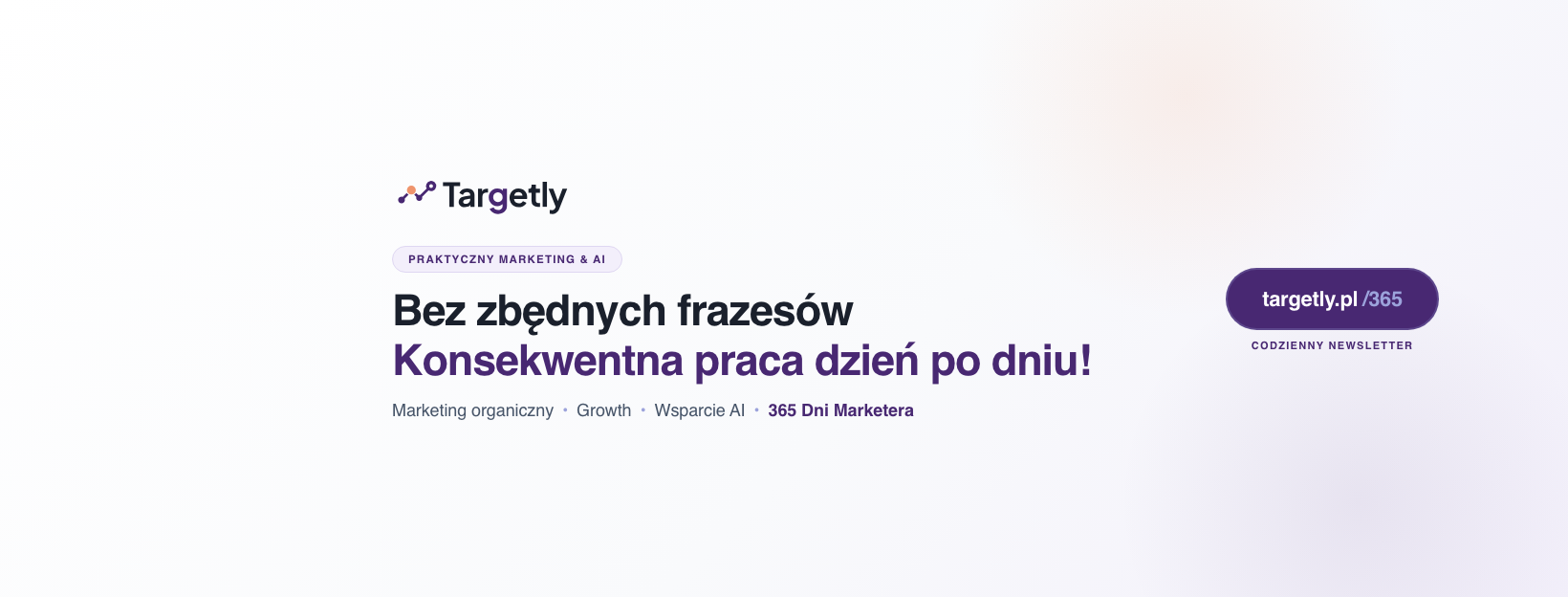 Tło na profil Facebook zaprojektowane w HTML i CSS w nowym brandingu Targetly 2026