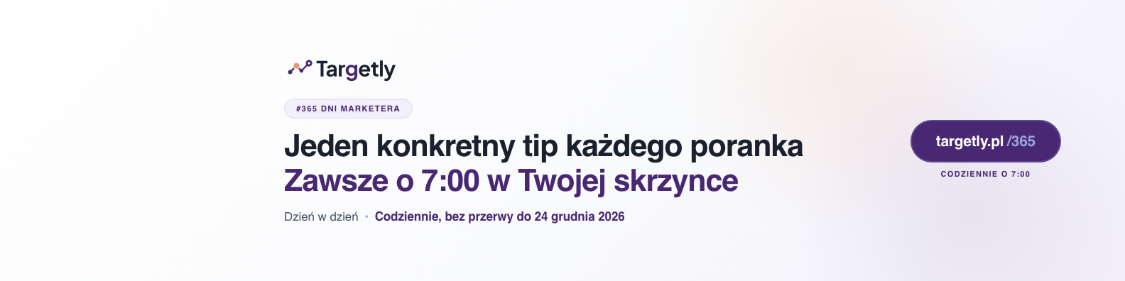 Tło na profil LinkedIn 1584x396px zaprojektowane w HTML i CSS dla newslettera 365 Dni Marketera - wariant 2